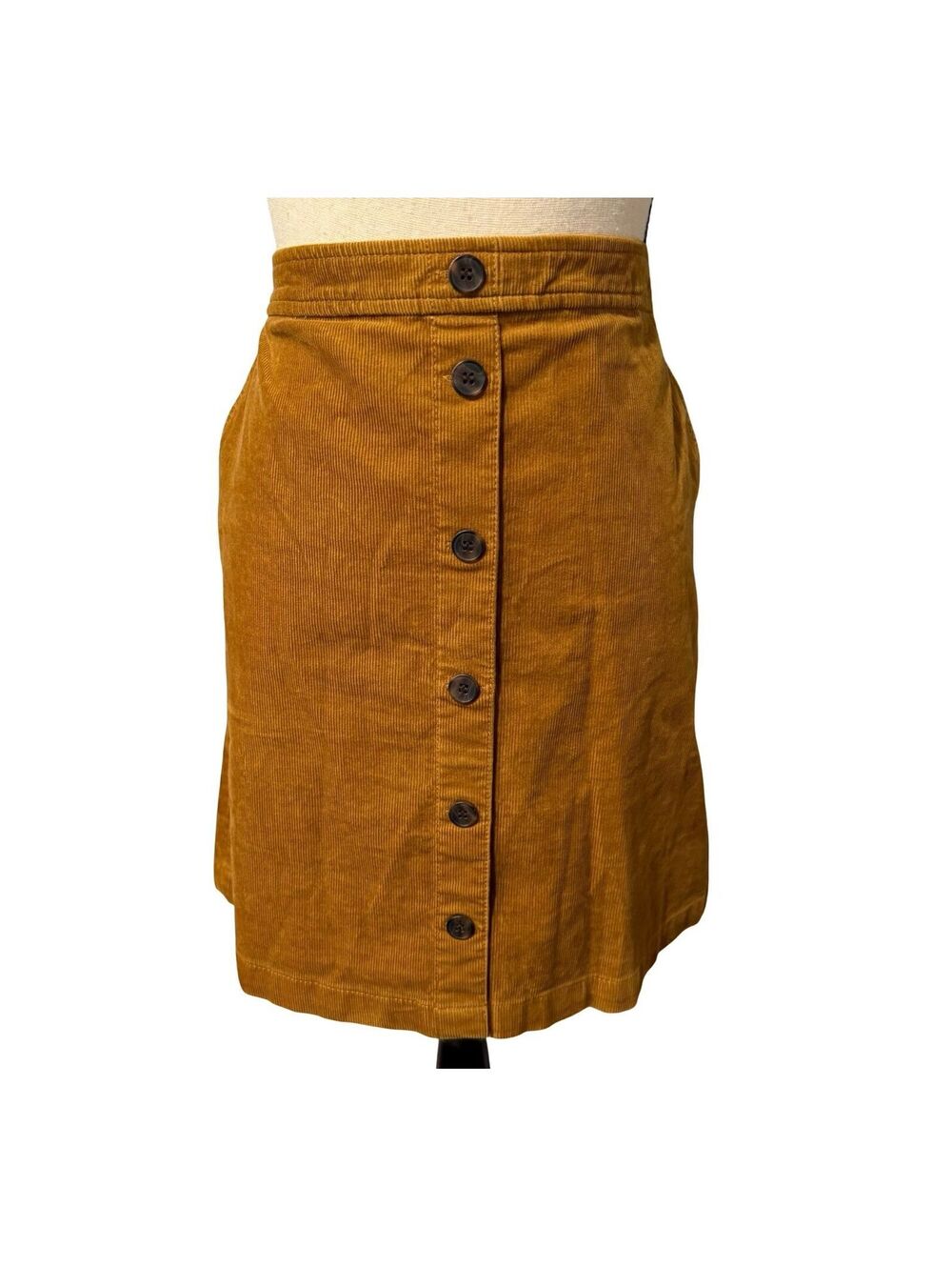 J. Crew Brown Corduroy Button-Front Skirt - Size 16